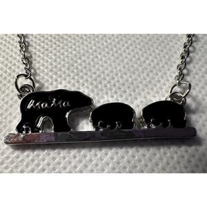 Mama Bear with 2 Cubs Necklace